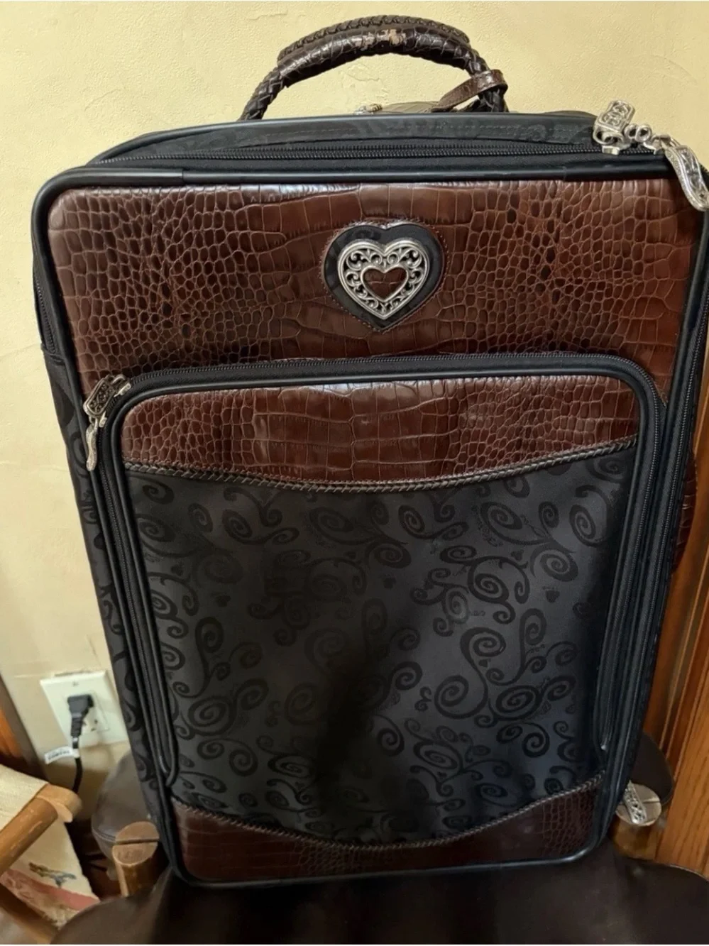 Brighton Mevelyn complete 3 bags Rolling Suitcase luggage set brown black - Picture 3 of 16